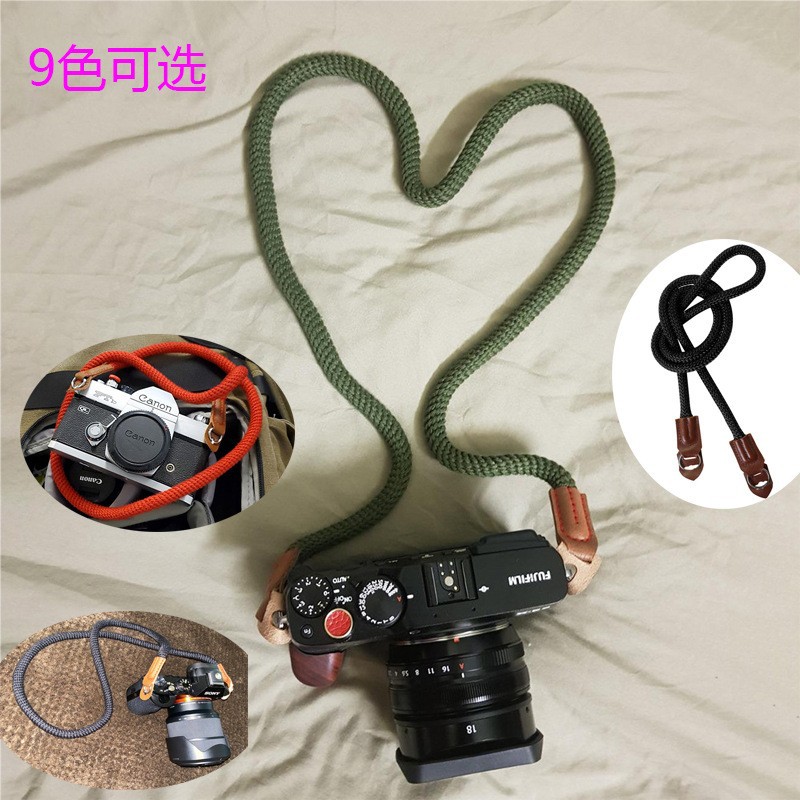 Photographer Nylon Camera Strap Climber Rope Hanging Neck Wrapping Hand Convenient Micro Single Camera Strap Leica Round Hole Camera Strap