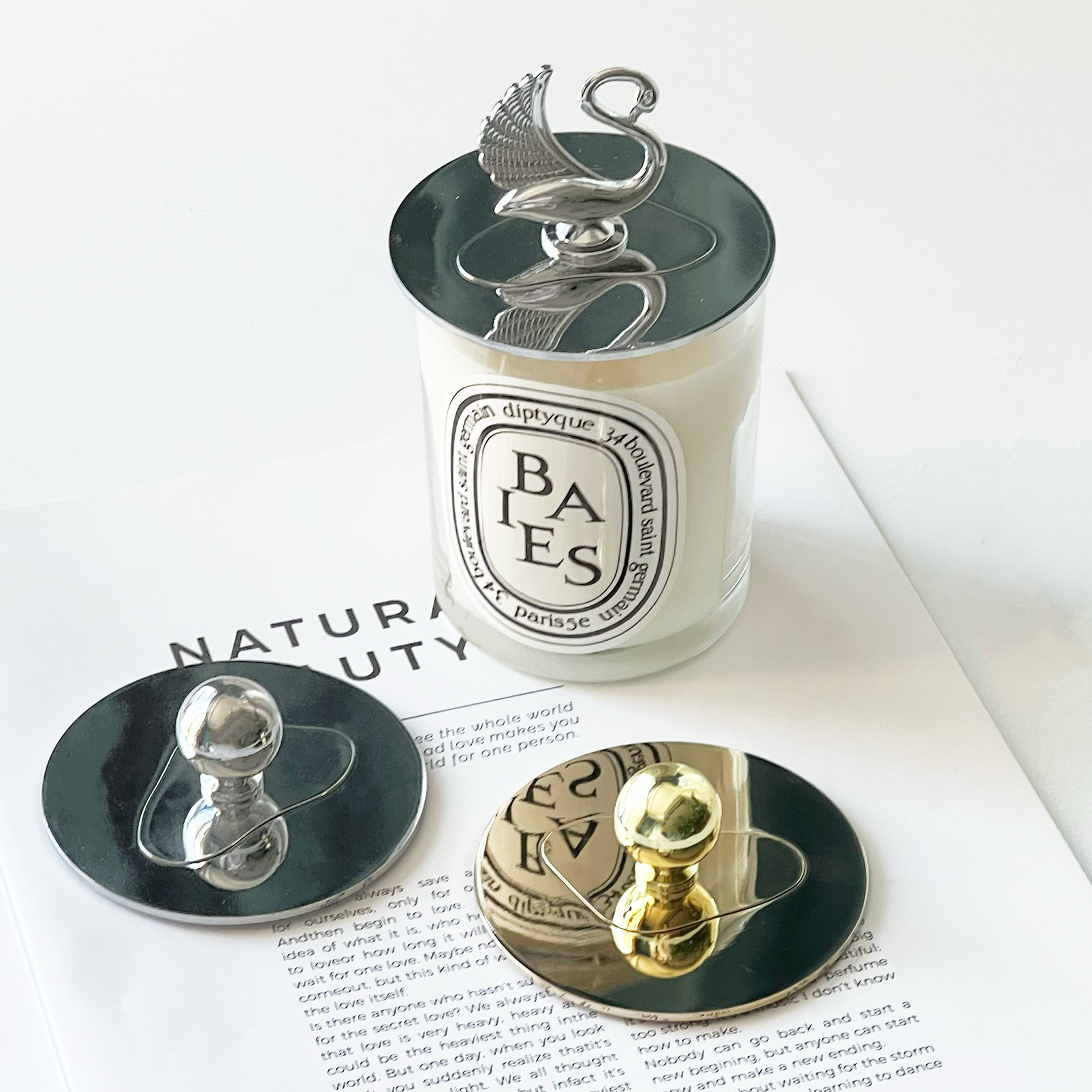 Two-In-One Aromatherapy Candle Smart Cover Can Prevent Dust, Prevent Concave Heat Accumulation, Prevent Wall Hanging Memory Ring 8cm Universal Candle Extinguishing Cover