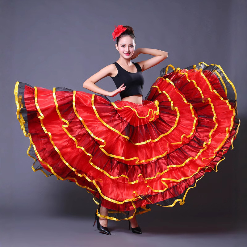 New In-Stock Spanish Opening Dance Large Swing Skirt Bullfighting Dance Skirt Modern Dance Performance Stage Dance Costume