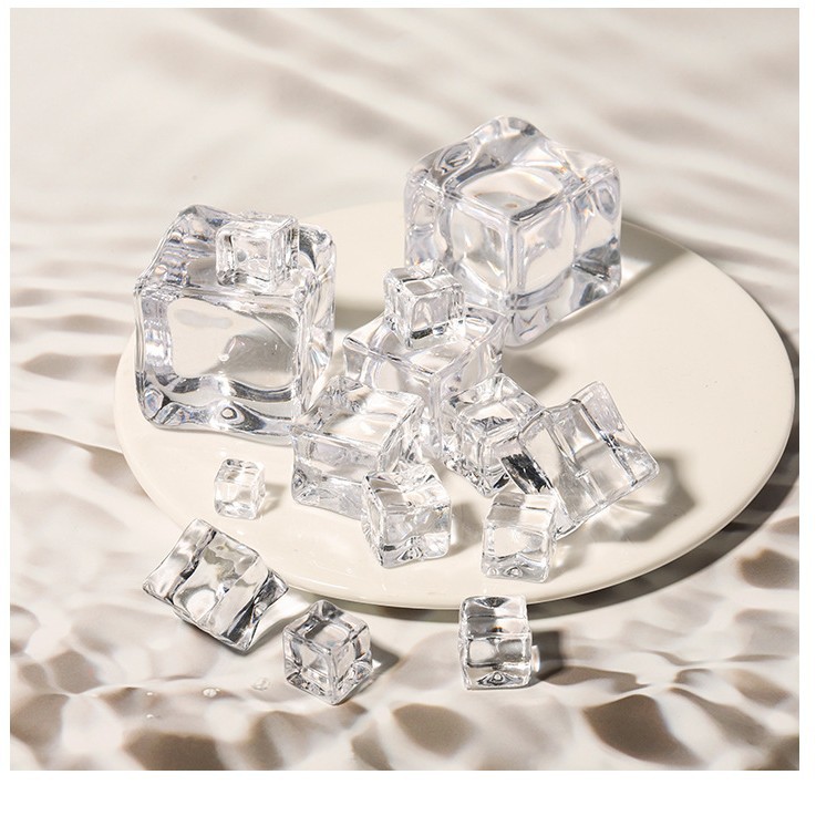 Акриловый искусственный кубик льда симуляция кубика льда неправильный прозрачный квадратный пластиковый кристальный камень для барных съемок
