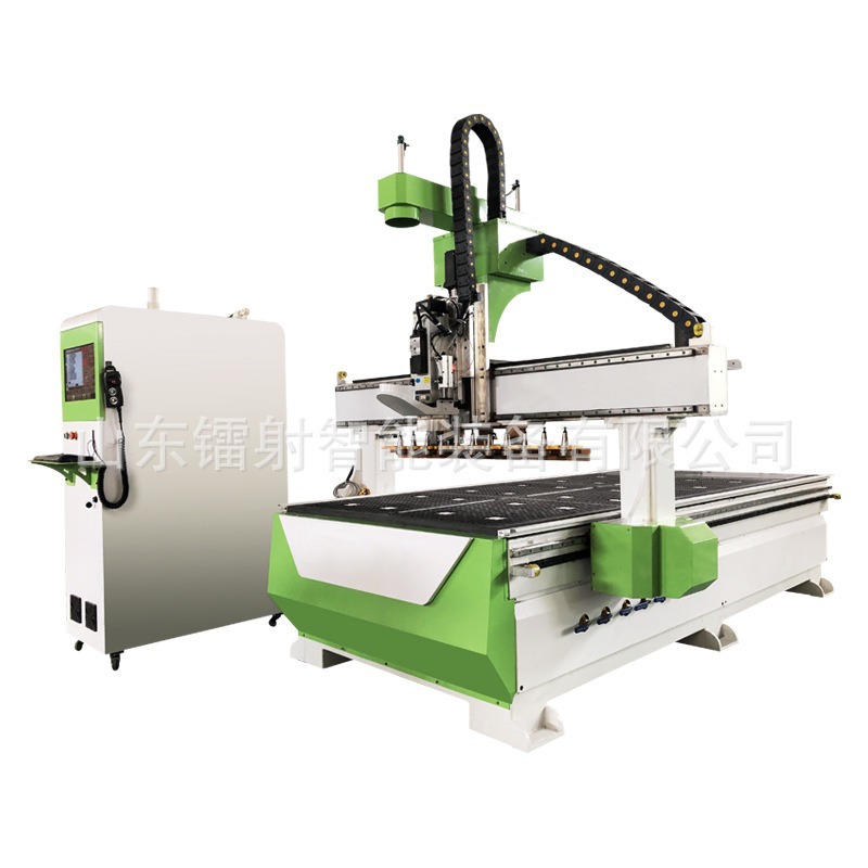 Jinan 1325 Straight-Line Tool Changer Cutting Machine Plastic Nylon Pe Board Panel Furniture Punching Slotting Cutting Nesting Machine