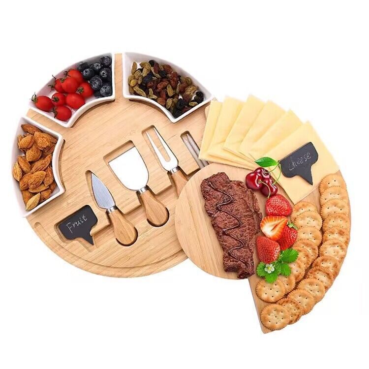 Customized Ceramic Fan-Shaped Plate, Snack Plate with Compartments, Can Be Used as a Cheese Board, Cheese Plate, Fruit Snack Platter