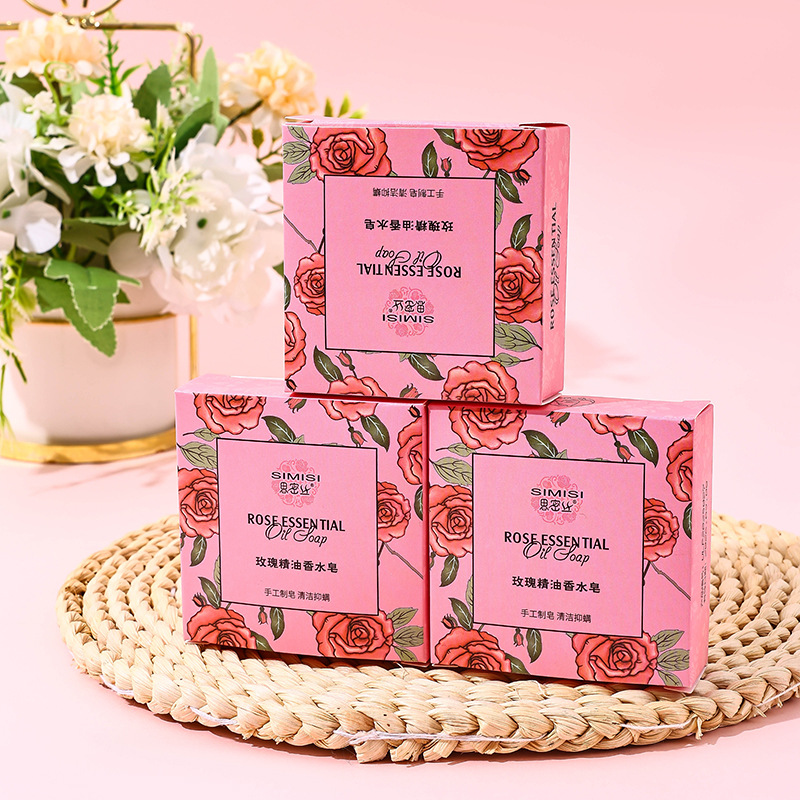 [Simi silk] rose essential oil perfume soap handmade soap cleaning and moisturizing 80G 100G