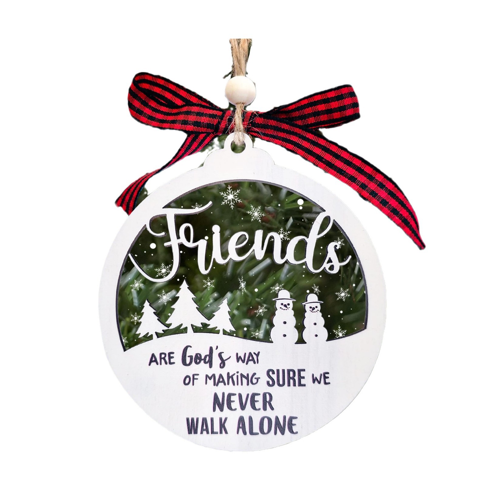 Cross-border Hot Products 2-layer Friendship Christmas Ornaments 2024 Decorative Pendants Valentine's Day Gifts for Friends