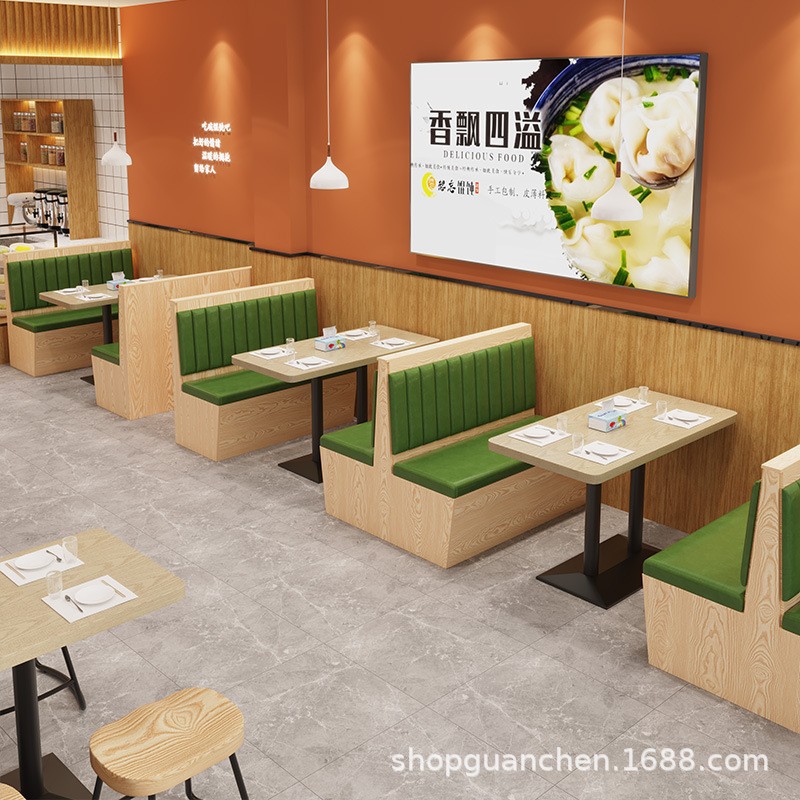 Chain Restaurant Snack Fast Food Restaurant Table and Chair Combination Canteen Sofa Hotel Restaurant Breakfast Rice Noodles Commercial Noodle Shop