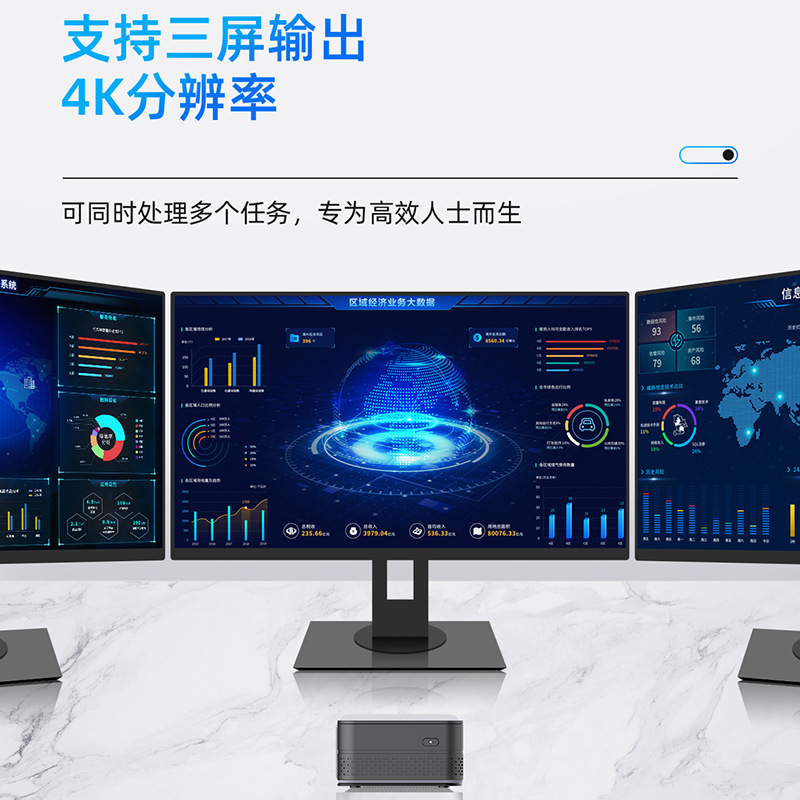 12Th Generation Alderlake-N150 Dual Gigabit Ethernet Ports 3 Hdmi2.0 Office Gaming 4K Small Mini Host