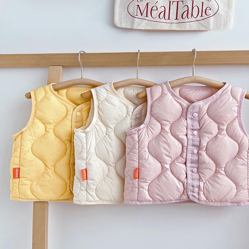 90% White Duck down Children's down Vest for Autumn and Winter, Lightweight Vest for Boys and Girls, Korean Style, Can Be Worn Inside or Outside, Warm Sleeveless Jacket