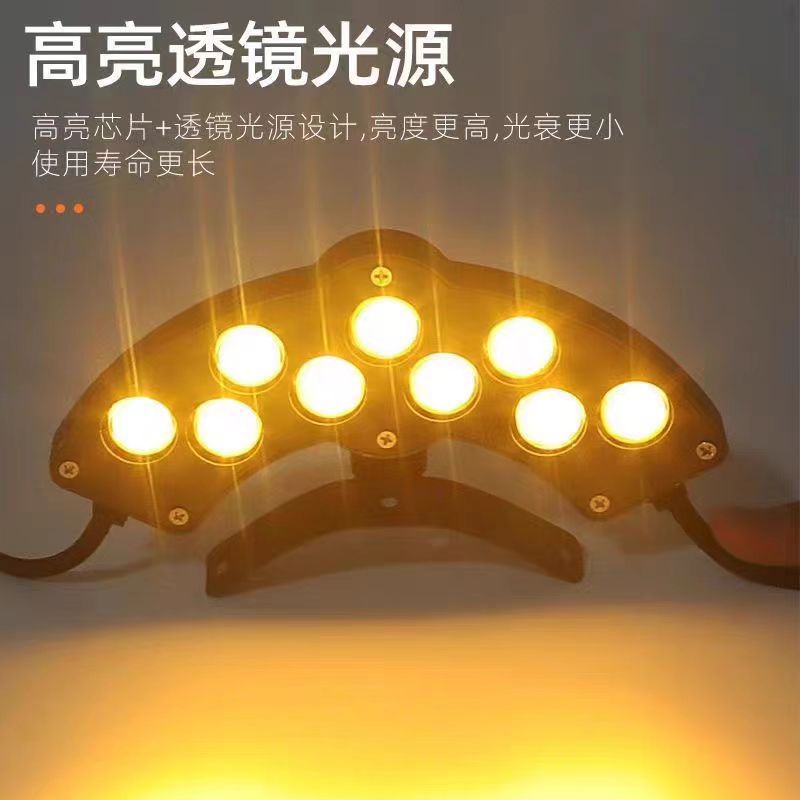 LED Corrugated Light Outdoor Waterproof Ancient Building Temple Pavilion Eaves Landscape Engineering Lighting Tile Spotlight