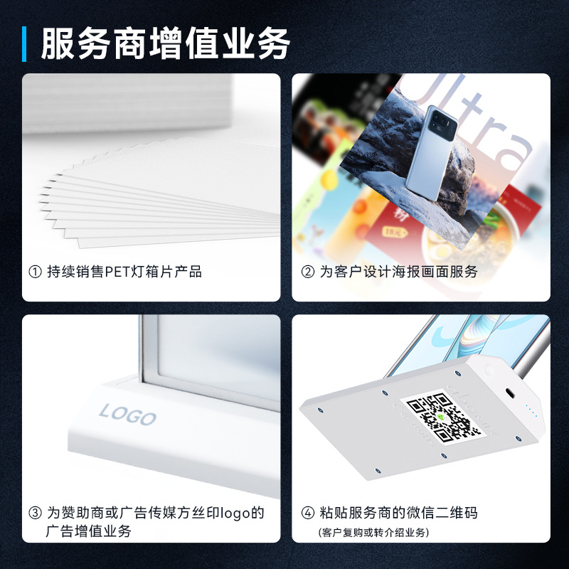 Ultra-large screen rechargeable double-sided light box bar Billboard ultra-long endurance magnetic splicing aluminum alloy glass