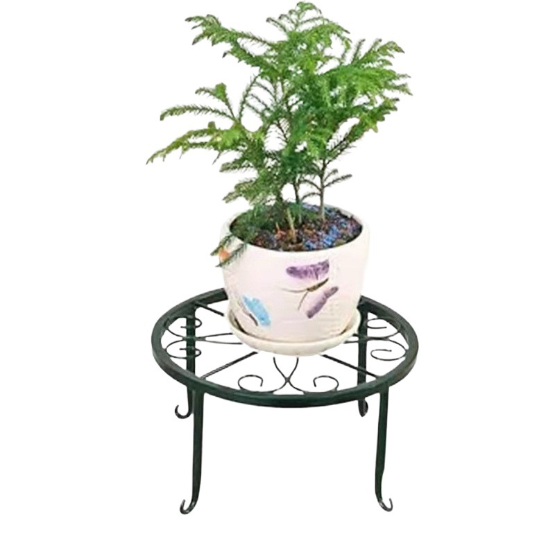 Cross-Border Outdoor Flower Stand Simple Balcony Indoor Flower Stand Modern Living Room Mobile Floor-Standing Single-Layer Iron Flower Pot Stand