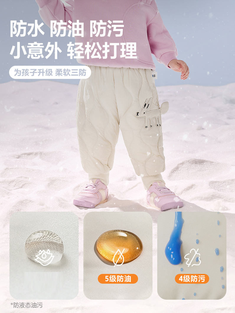 【Three-Proof down Pants】2025 Children's Winter down Pants for Boys and Girls, Infants and Toddlers, High-Waisted, Belly-Protecting, Suitable for Outdoor Wear