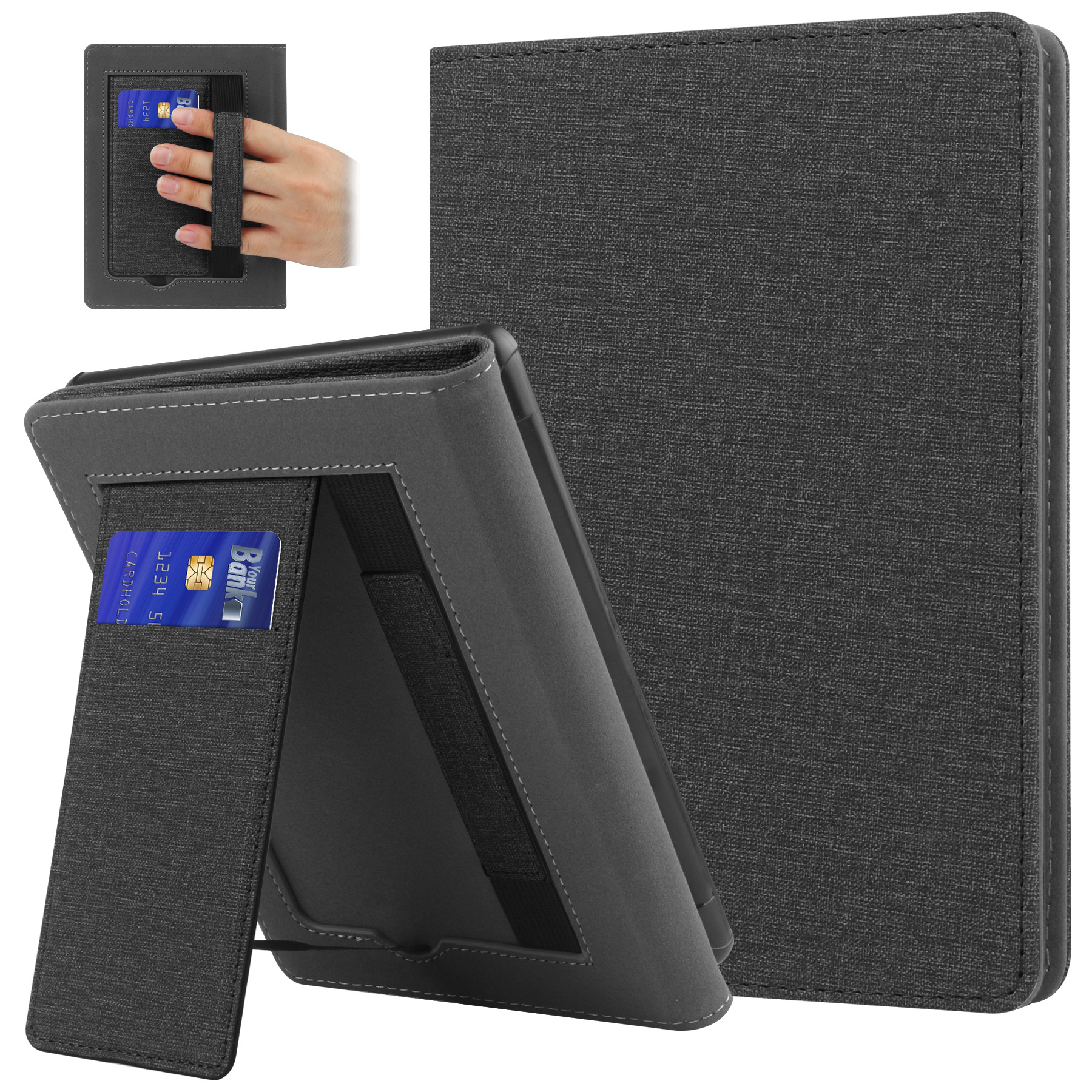 Совместимо с Amazon e-book Kindle Paperwhite 5 6.8-дюймовый чехол с поддержкой рук и тканевым узором