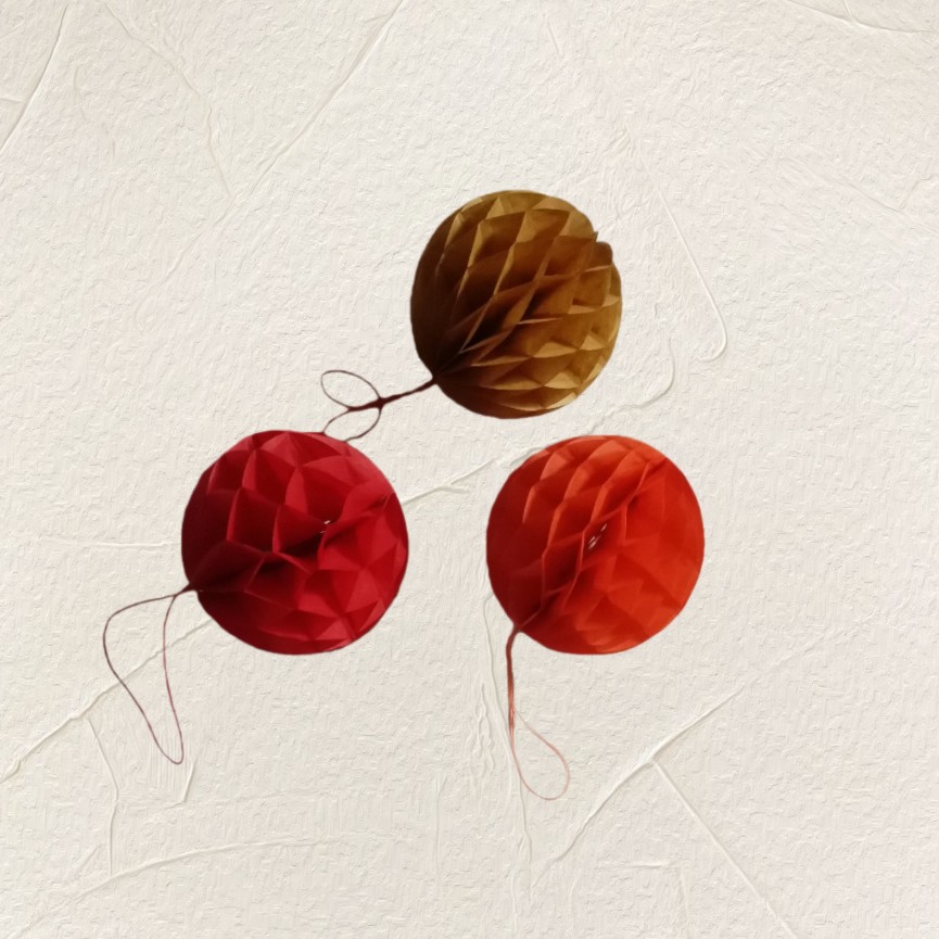 Wishing Persimmon Orange Honeycomb Paper Flower Decoration Wedding Room Decoration Honeycomb Paper Flower Bonsai Decoration Honeycomb Pendant Ruyi Persimmon