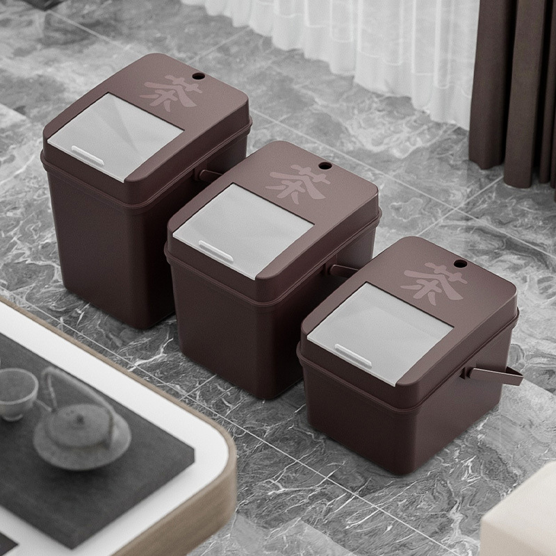 Filter bucket tea bucket household drainage bucket with lid strainer draining trash can waste bucket tea set accessories tea residue bucket