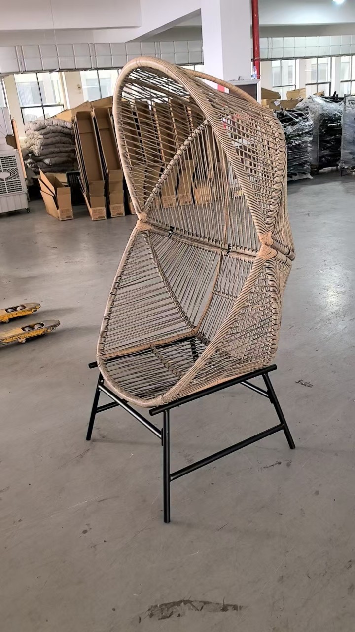 Outdoor Swing Balcony Leisure Bird's Nest Sofa Internet Celebrity Hanging Basket Combination Rattan Chair Furniture Floor-Standing Open-Air Courtyard Swimming Pool