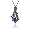 Designer High Sense Dark Retro Style Pendant Italian Craft 925 Silver Natural Amethyst Necklace Pendant