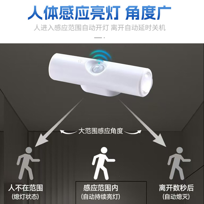 Factory Wholesale Smart Human Body Sensor Lamp, Colorful Rechargeable Sensor Wall Lamp, Hill Night Light, Double Cat Eye Ambient Light