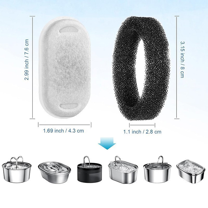 Pet Water Dispenser Activated Carbon Filter Direct Sales from Manufacturer Cross-Border Cat Water Dispenser Dog Water Feeder Round Arc-Shaped