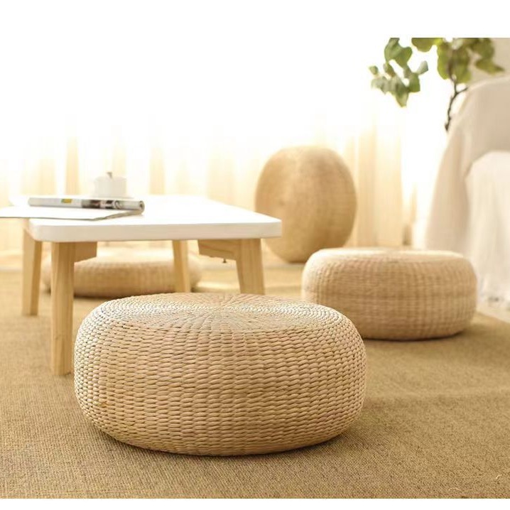 Straw Japanese Futon Cushion Thickened Household Tea Ceremony Rattan Tatami Cushion Meditation Mat Floor Straw Cushion