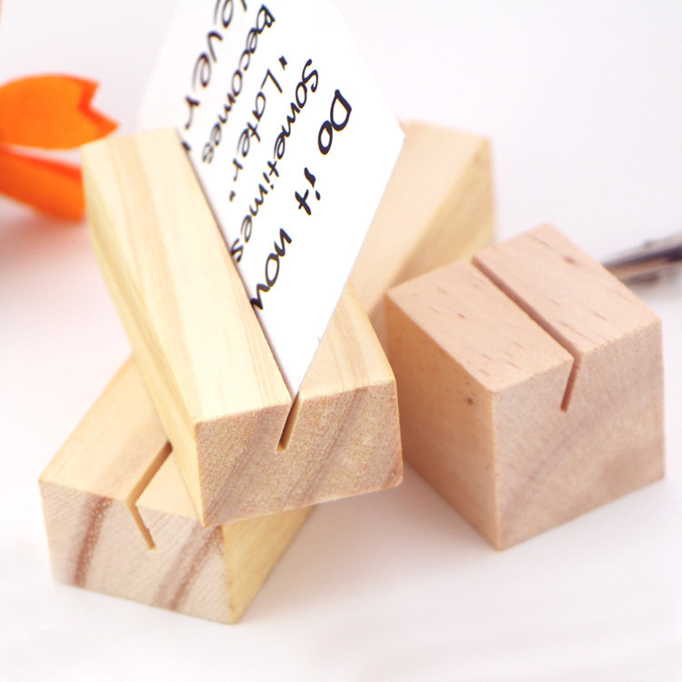 Desk Calendar Postcard Solid Wood Base Desktop Note Wooden Stand Note Business Card Photo Message Holder Menu Holder