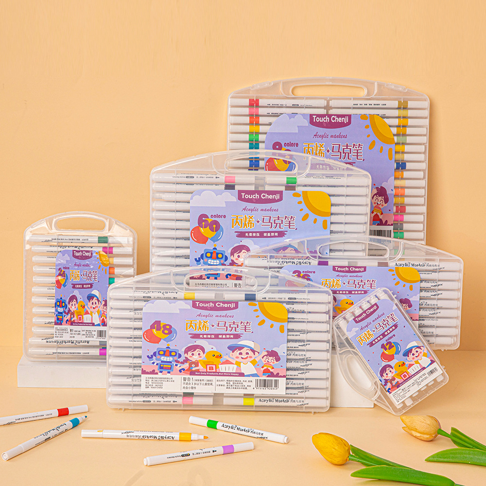 Набор акриловых маркеров на водной основе для детей, художественные граффити, непрозрачные, водонепроницаемые, большой объем, для студентов