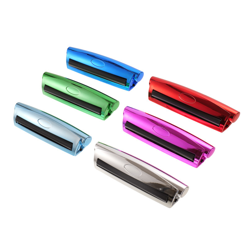 Best-Selling Electroplated 110mm Cigarette Rolling Machine Plastic Tapered Manual Cigarette Rolling Machine Cigarette Filler Cigarette Set Electroplated Model