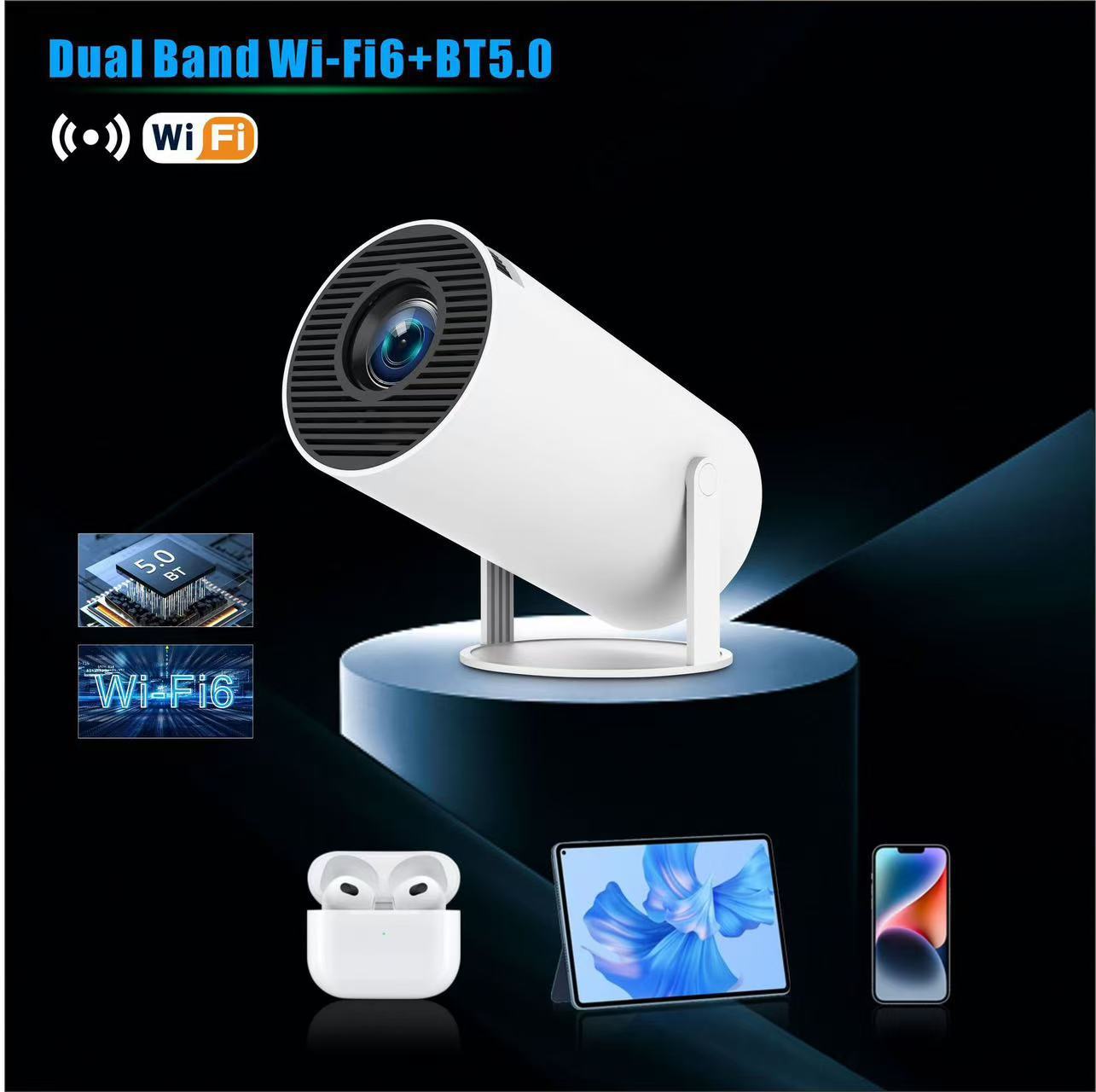 Popular Hy300Pro Projector Wifi Hd Android Version Portable Home Mini Outdoor Projector