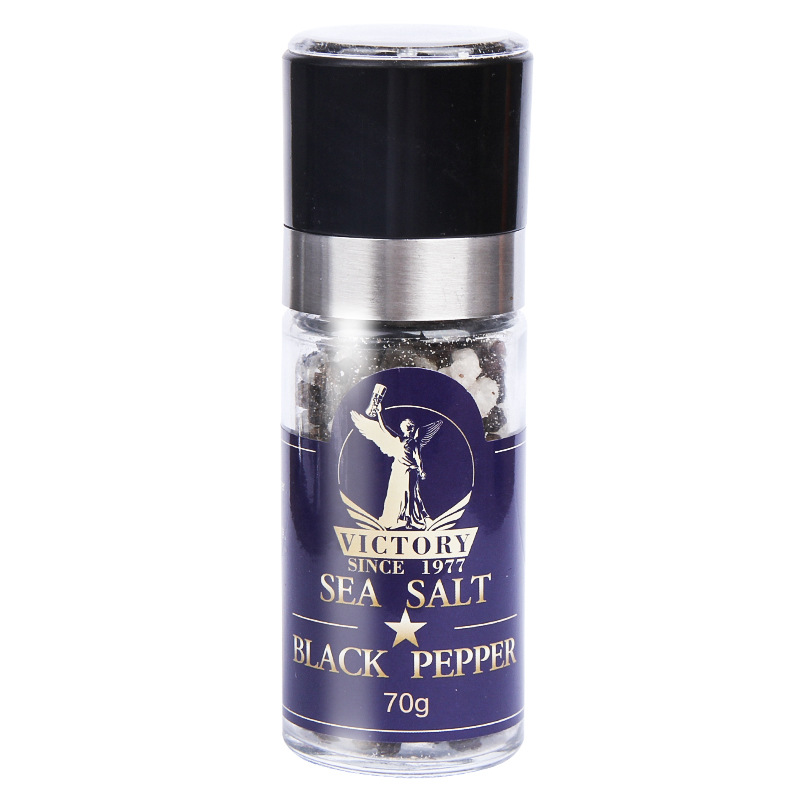 Pingao Sea salt Black pepper mixed steak seasoning powder 70g winner grinding bottle fitness food western food black pepper grain