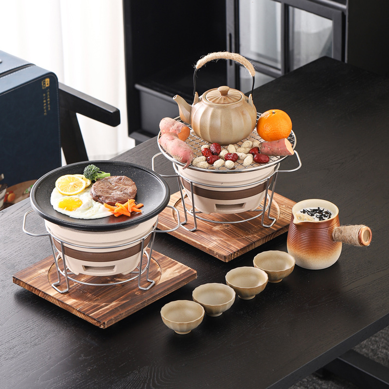 Portable Tea Brewing Set for Outdoor Camping Barbecue Stove, Household Electric Ceramic Stove, Company Team-Building Activities, Business Gifts