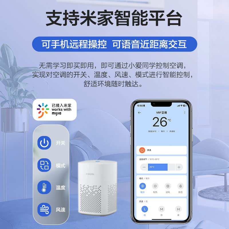 Zhonghong P15 Central Air Conditioner Intelligent Control Panel Is Suitable for Mijia App Gateway Lcd Thermostat Remote Control