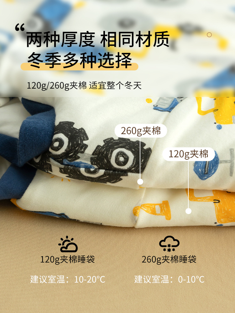 Cotton Tree new baby sleeping bag autumn and winter thickened pure cotton baby sleeping bag kindergarten children's air-conditioned room Anti-kick quilt