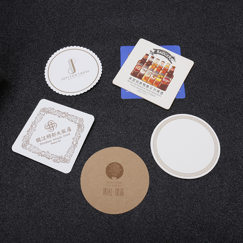 Одноразовые бумажные подставки для напитков, абсорбирующие подставки, отель, бар, чай, квадратные подставки