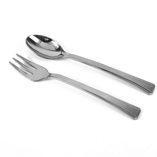 Disposable electroplated plastic mini coffee colorful ice cream fork spoon