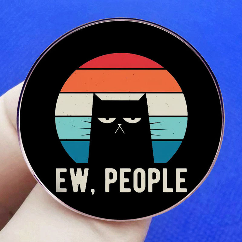 The Black Cat People in the Sarcastic Brooch Cartoon Mocking Liao Sarcastic Pin Badge Metal Alloy Badge Accessories
