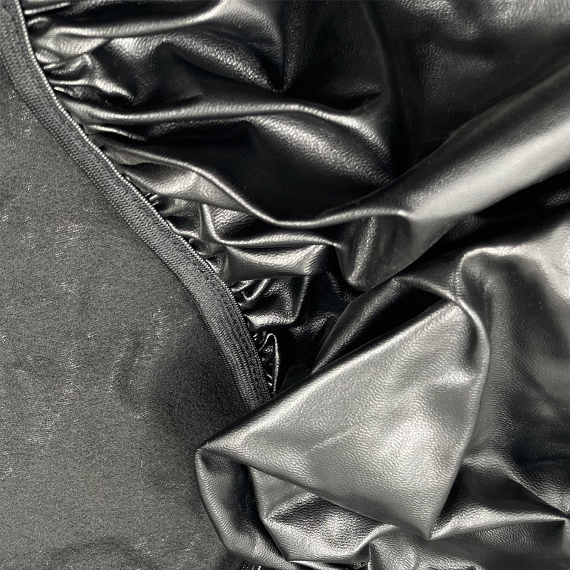 Semi-Pu251 Napa Pattern De-43 Door Width 8kg Face Elastic 0.5mm Artificial Leather Clothing Cushion Cover Fabric in Stock