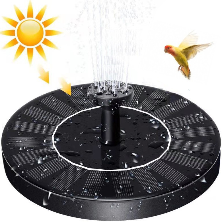 Outdoor Solar Energy Fountain with Electric Lamp Bird Bath Garden Landscape Swimming Pool Floating Water Decoration Fountain Source Factory
