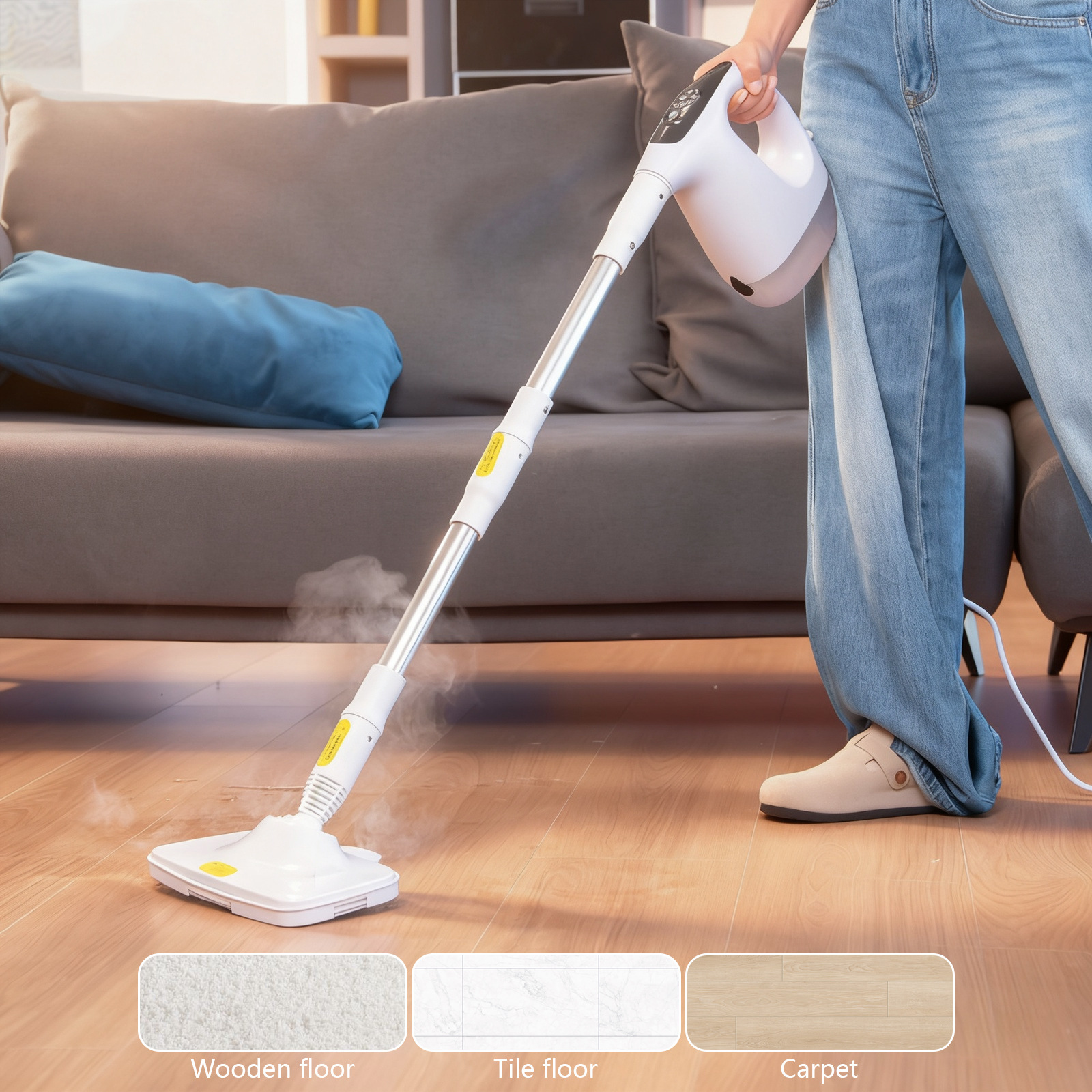 Cross-Border Steam Mop 1500W High-Power Multi-Functional Household Handheld High-Temperature Steam Cleaner Steam Mop