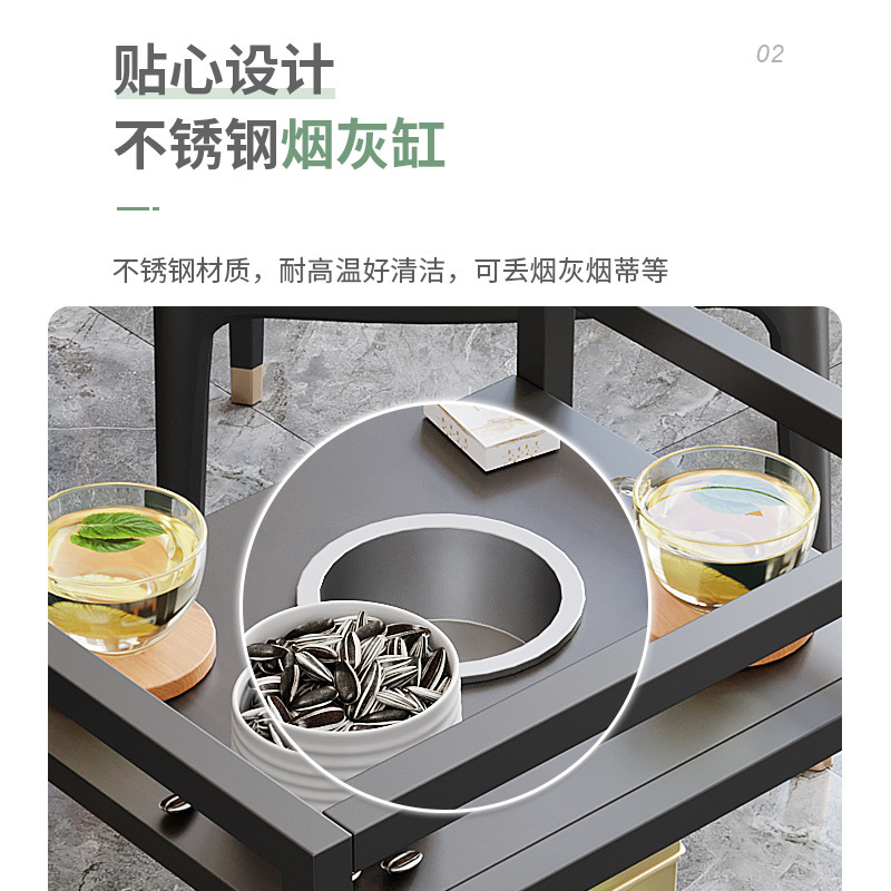 Mahjong Coffee Table Tea Rack Double-Layer Mahjong Table Small Side Table Tea House Storage Rack Chess and Card Room Playing Card Tea Table