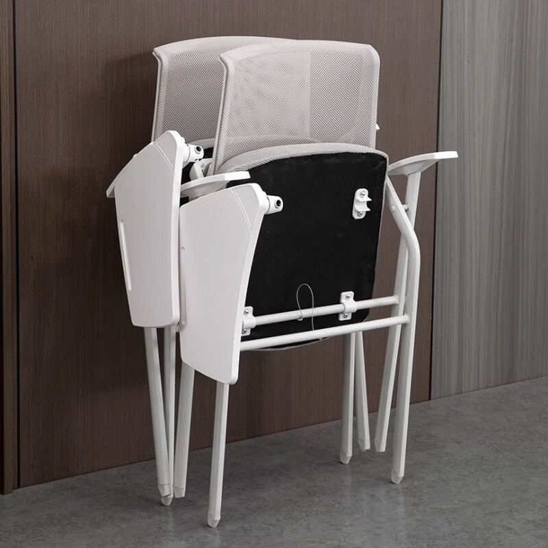 Training Chair with Writing Board Computer Chair Folding with Writing Board White Office Meeting Room Table and Chair Integrated Meeting Chair
