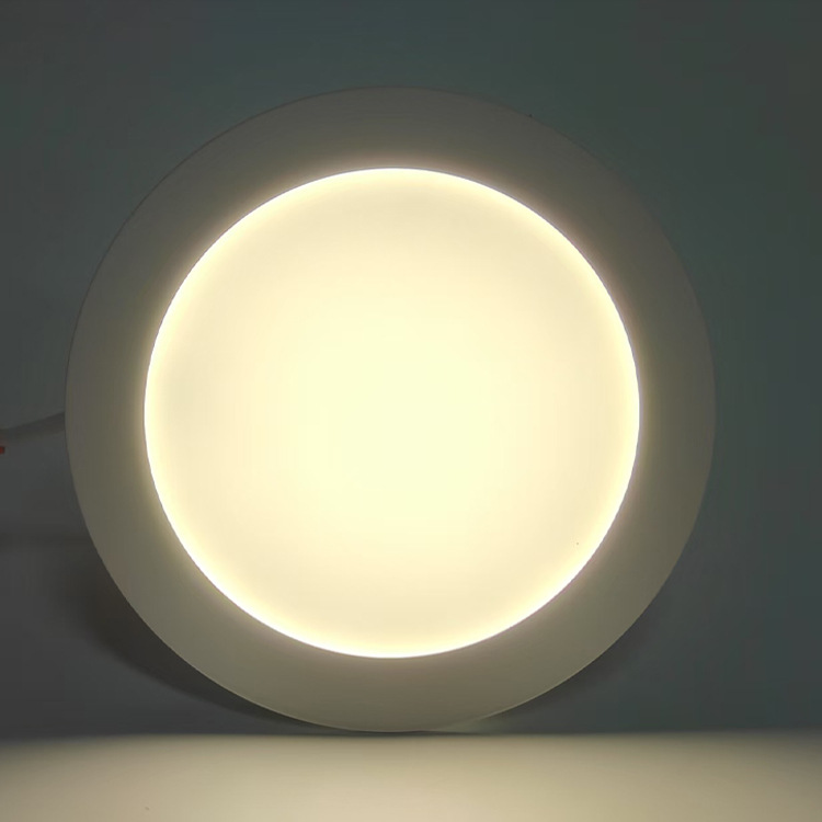 Concealed Round Recessed Panel Light Dip Dimming 3-Color Led Panel Light External Power Supply Downlight Ceiling Light
