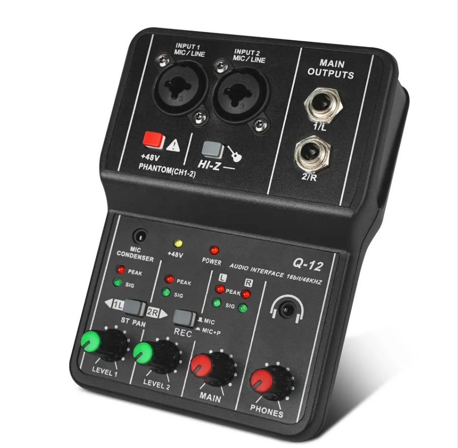 XTUGA cross-border Bluetooth computer sound card mixer professional stage live usb mini 48V mixer desktop