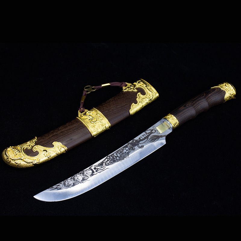 Longquan City Cooking Knife Kitchen Knife Kitchen Knife Household Frozen Meat Knife Split Knife Integrated Hand Forged Kitchen Knife