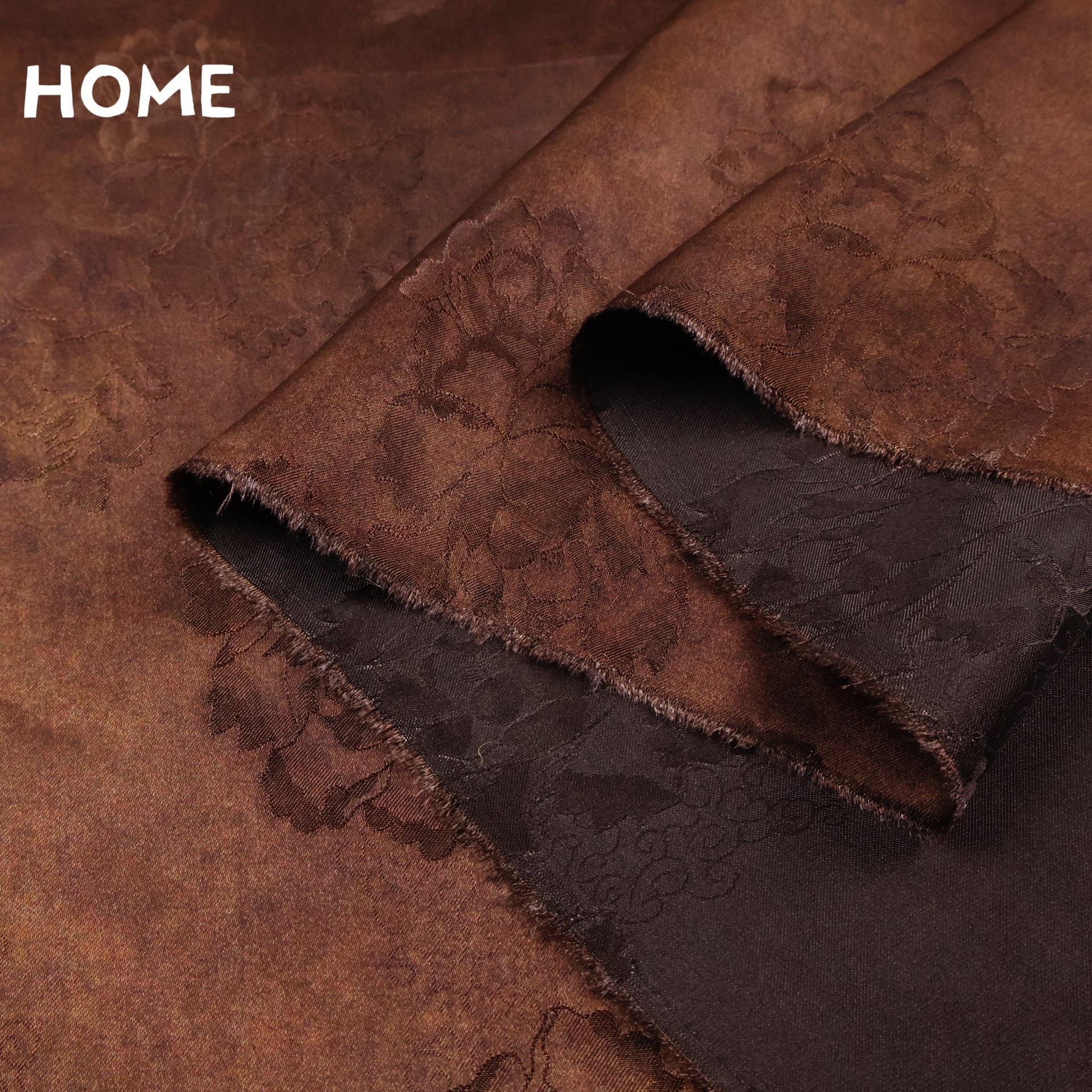 Glossy and Drapedy Chinese Style Dark Brown Rayon Silk Mulberry Silk over Yam Jacquard Fragrant Cloud Yarn Cheongsam Fabric