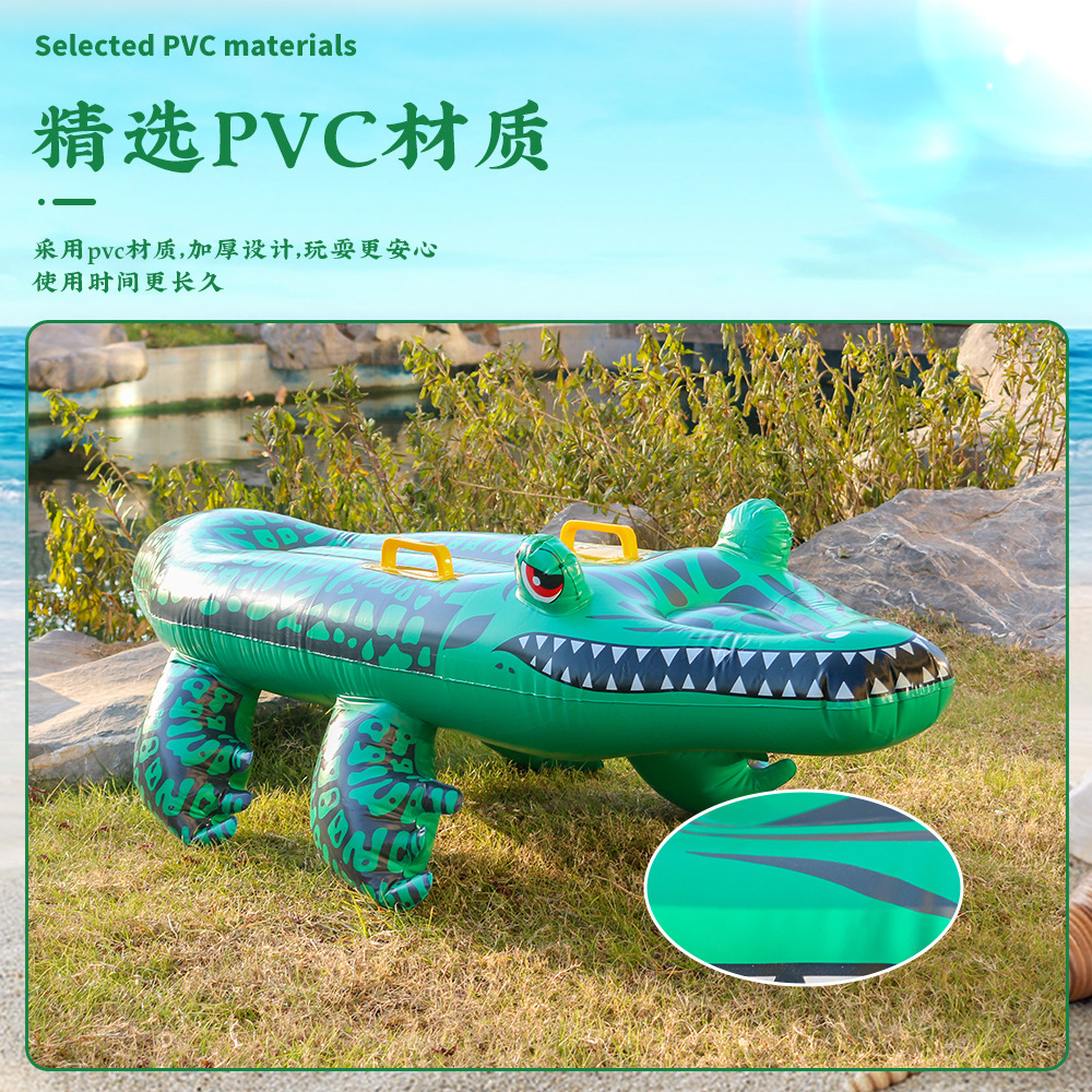 New in stock PVC inflatable crocodile surfboard water drifting floating row outdoor swimming equipment Mount water skiing board
