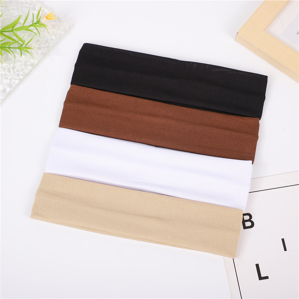 Korean Style Sports Yoga Headband Elastic Monochrome Headband with Printable Pattern Logo