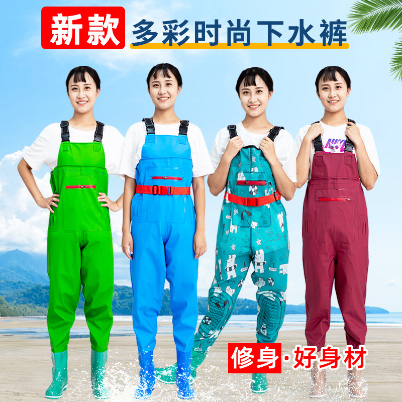 Детские водонепроницаемые брюки для рыбалки с половинной длиной и соединением с сапогами