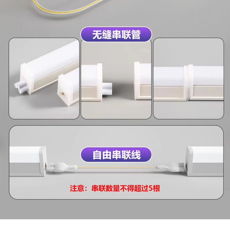 Manufacturer Wholesale Led Lamp Energy-Saving T8T5 Fluorescent Lamp Office Integrated Square Super Bright 1.2m Bracket