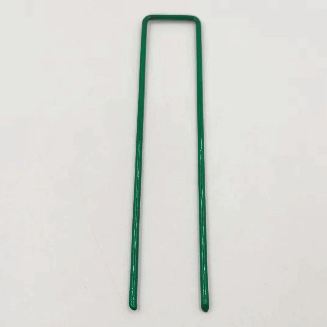 Foreign Trade Products Dark Green Turf Nails U-Shaped Nails Painted Garden Staples Artificial Grass Simulated Lawn Nails