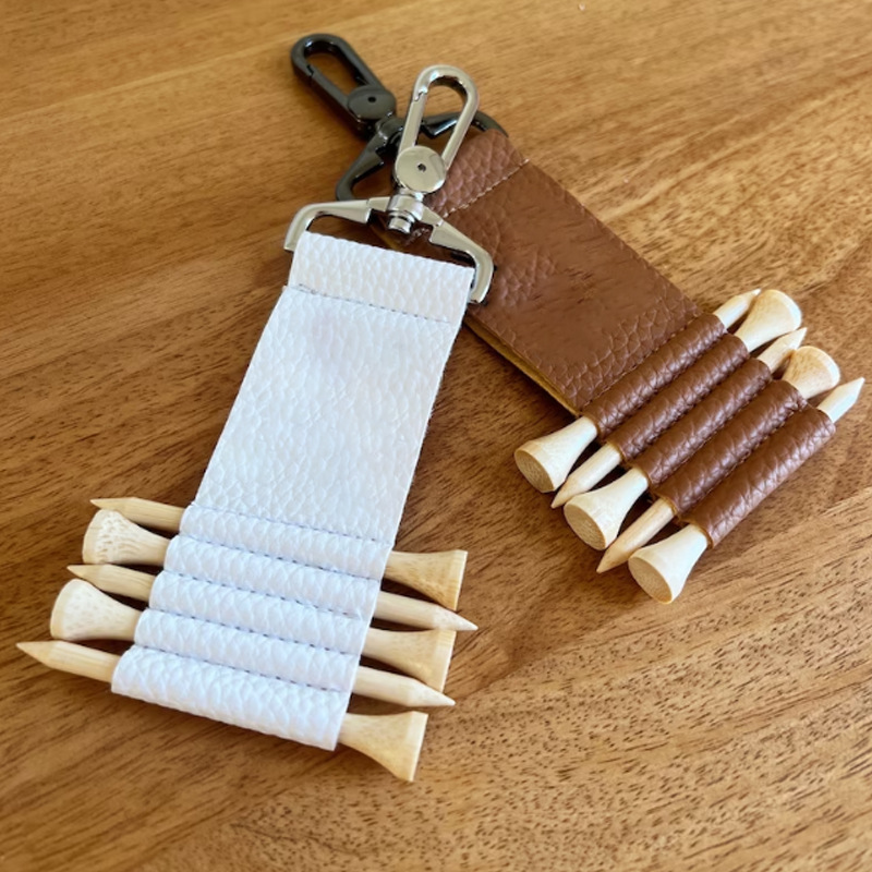 in stock Multi-Pack Golf Nail Leather Case Waist Hanging Keychain TEE Storage Bag PU Leather Simple Nail Set