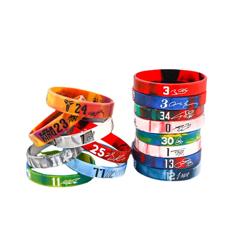 Silicone Sports Bracelet Basketball Bracelet Finished Stationery Boutique Hot Sale Star Lava Camouflage Bracelet